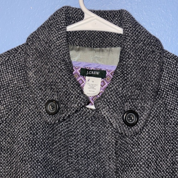J Crew wool blend cropped pea coat.  Tweed. Size 10. Great condition!  B2 - Picture 3 of 5